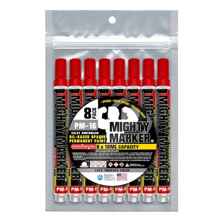 Mighty Marker PM-16 Bullet Tip, Red Color Family, 8PK 81116